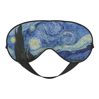 Starry Night Van Gogh Sleep Mask Swirling Sky Art Design
