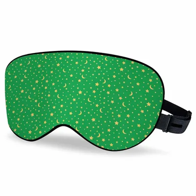 Gold Stars Moon Sleep Mask with Golden Celestial Pattern