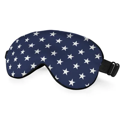 Navy Star Pattern Sleep Mask: Classic White Stars on Deep Blue