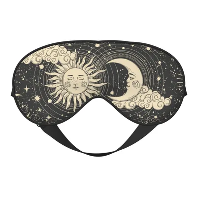 Sun Moon Mandala Sleep Mask Celestial Art for Night