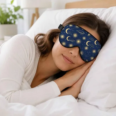 Sun Moon Star Sleep Mask: Celestial Pattern for Night