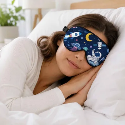 Astronaut Space Scene Sleep Mask for Cosmic Dreamers
