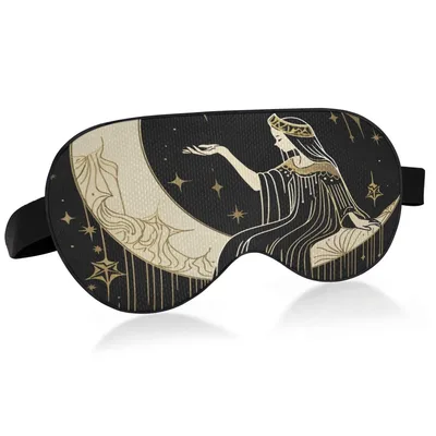Woman Moon Stars Art Sleep Mask: Celestial Woman Design