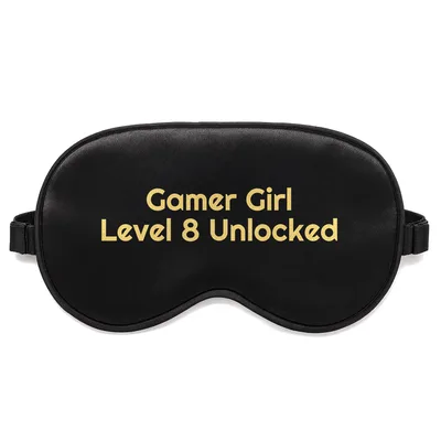 Level 8 Unlocked Sleep Mask for Gamer Girl Celebrating a Milestone