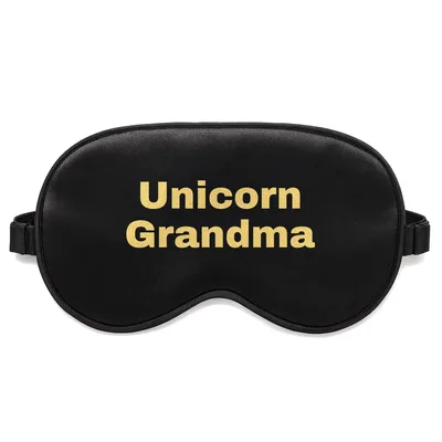 Unicorn Grandma Sleep Mask: Bold Yellow Text Design