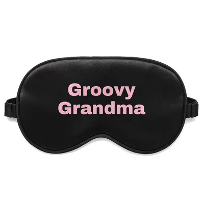 Groovy Grandma Sleep Mask: Pink Retro Text Design for Fun Rest