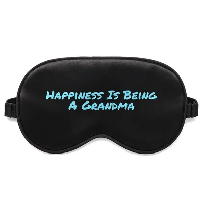 Grandma Happiness Sleep Mask - Light Blue Text Design