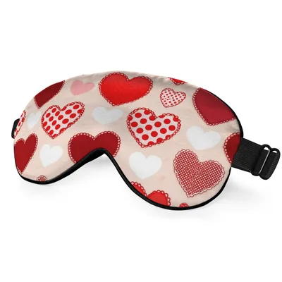 Valentine Hearts Sleep Mask: Romantic Heart Pattern Eye Cover