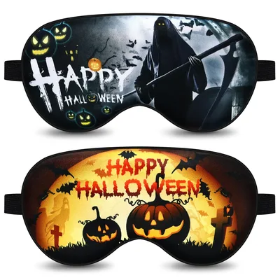 Halloween Pumpkin Sleep Mask Set of 2 for Spooky Nights