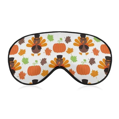 Thanksgiving Turkey Pumpkin Sleep Mask for Festive Autumn Naps