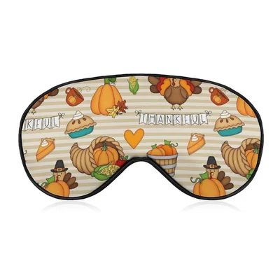 Thanksgiving Pies Pumpkins Sleep Mask for Festive Autumn Rest
