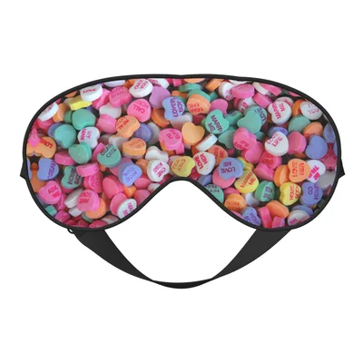 Valentine Candy Hearts Sleep Mask: Sweetheart Print for Rest