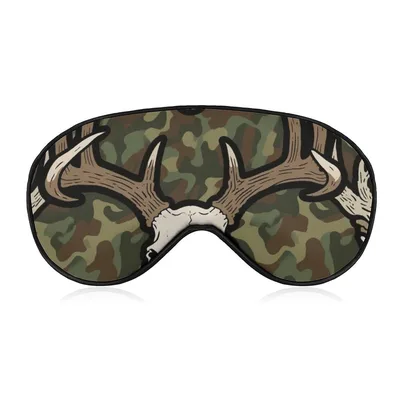 Camo Deer Antlers Sleep Mask for Woodland Hunting Lovers