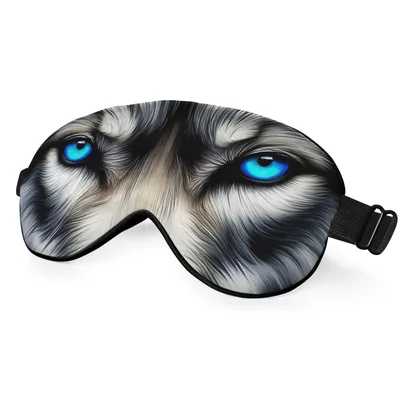 Blue Eyed Wolf Sleep Mask for Dog Lovers and Husky Fans
