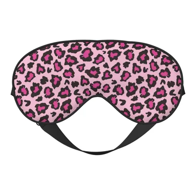 Pink Animal Print Sleep Mask with Bold Leopard Spots