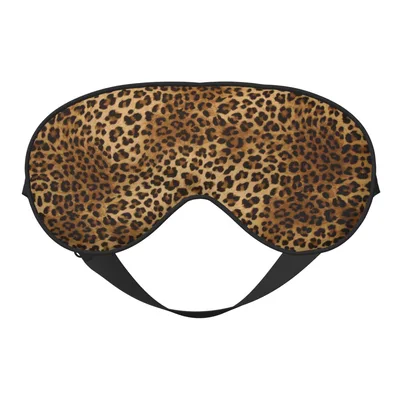 Brown Cheetah Print Sleep Mask: Wild Leopard Pattern Eye Cover