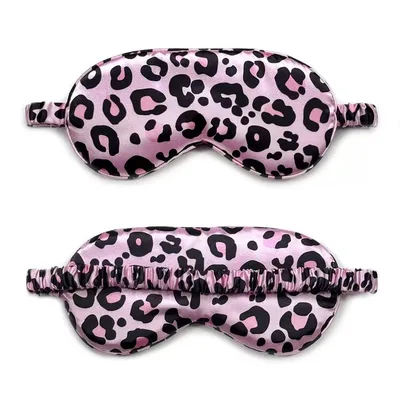 Pink Leopard Print Eye Mask Set of 2 for Cozy Nights