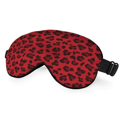 Red Leopard Print Pattern Sleep Mask Bold Animal Spot Design