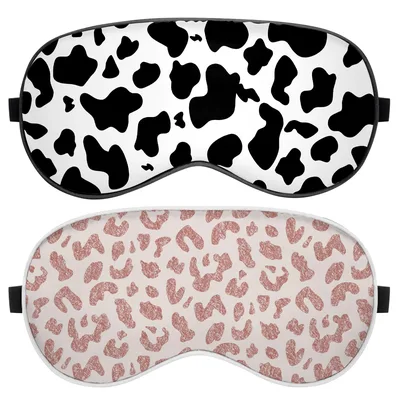 Cow Leopard Print Sleep Mask Set of 2: Bold Patterns for Rest