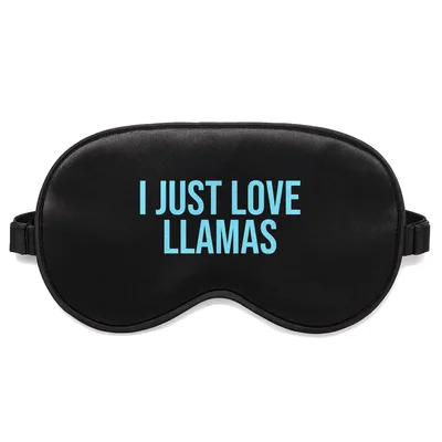 Just Love Llamas Sleep Mask: Retro Blue Text Design