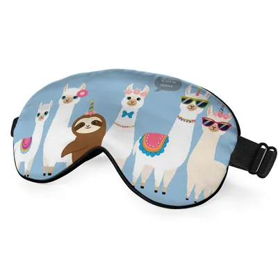 Funny Llamas with Sloth Sleep Mask: Whimsical Animal Design