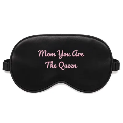 Mom Queen Sleep Mask: Pink Script Design for Mother's Day