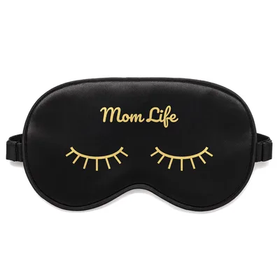 Mom Life Sleep Mask with Closed Eyelash Illustration