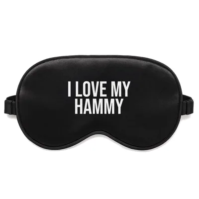 Hamster Mom Sleep Mask: I Love My Hammy Text Design