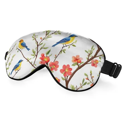 Watercolor Birds Sleep Mask for Quiet Mornings and Naps