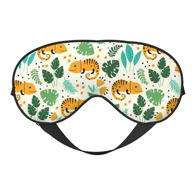 Chameleon Lover Sleep Mask: Cute Tropical Chameleon Print
