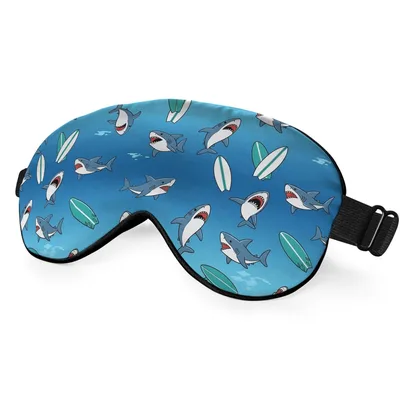 Sharks Surfboards Ocean Pattern Sleep Mask for Marine Lovers