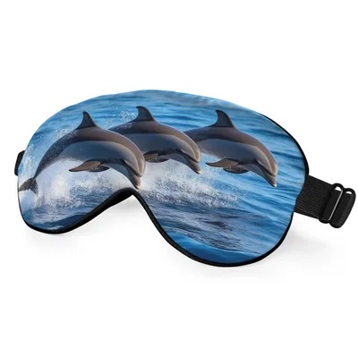 Dolphins Ocean Waves Sleep Mask: Marine Life Design for Travelers