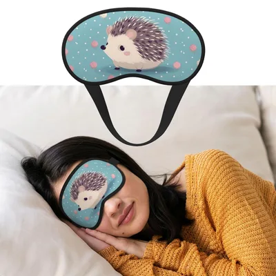Cute Hedgehog Polka Dots Sleep Mask for Cozy Night Rest