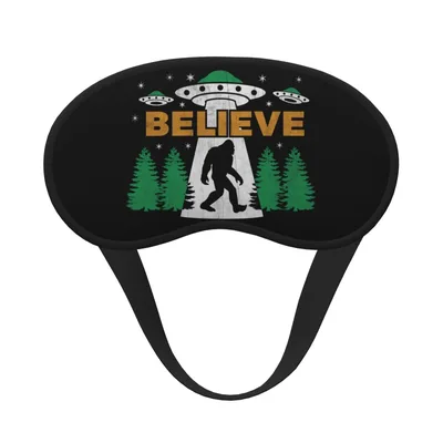 Bigfoot UFO Believe Sleep Mask: Bigfoot Sasquatch Believer Design