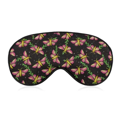 Witchy Moth Pattern Sleep Mask for Boho-Inspired Night Rest
