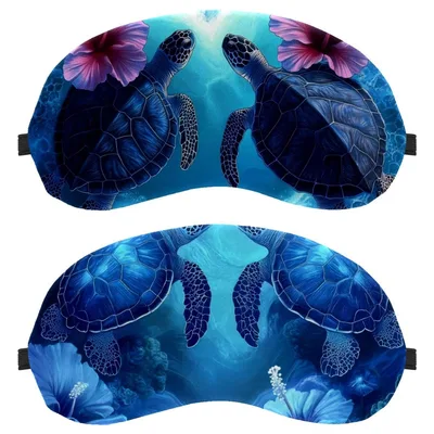 Sea Turtles Underwater Sleep Mask Set of 2 for Ocean Lovers