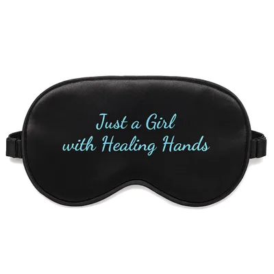 Massage Therapist Sleep Mask: Just a Girl with Healing Hands Design