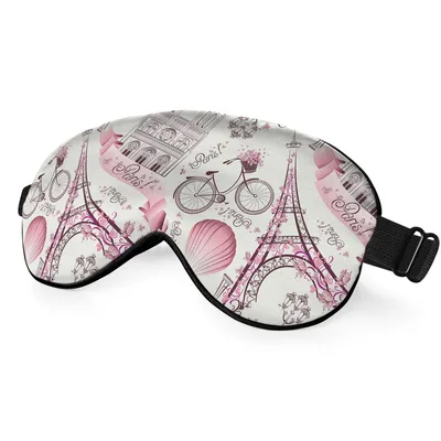 Paris Lover Sleep Mask with Eiffel Tower and Bicycles