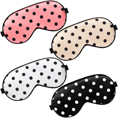 Polka Dot Sleep Mask Set of 4 in Four Classic Shades