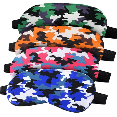 Military Print Sleep Mask Set of 4 in Bold Camo Colors