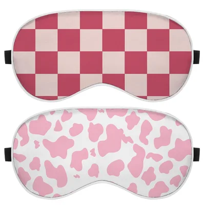 Pink Checkered Sleep Mask Set of 2 for Playful Nights