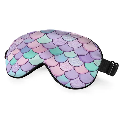 Mermaid Scales Pastel Pattern Sleep Mask for Ocean Lovers