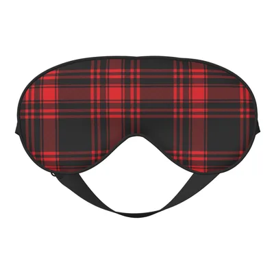 Red Black Plaid Pattern Sleep Mask for Classic Style
