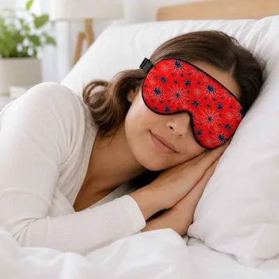 Spider Web Pattern Blue Sleep Mask for Arachnid Lovers