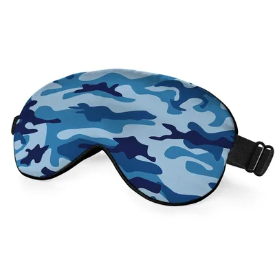 Blue Camouflage Pattern Sleep Mask for Deep Rest and Travel