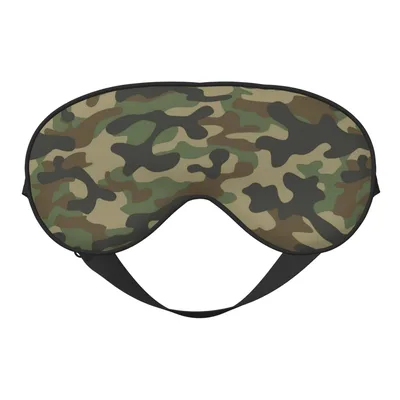 Green Camo Print Green Sleep Mask for Tactical Rest