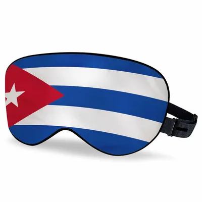 Cuban Flag Stripes Sleep Mask: Bold Blue and White Pattern