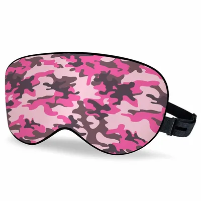 Pink Camo Print Sleep Mask: Bold Pink Camouflage Eye Shade