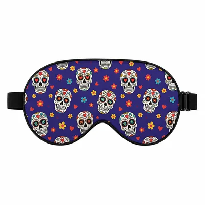Sugar Skull Pattern Sleep Mask: Colorful Candy Skulls Design for Rest