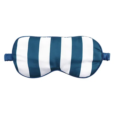 Blue Striped Satin Sleep Mask for Classic Pattern Lovers